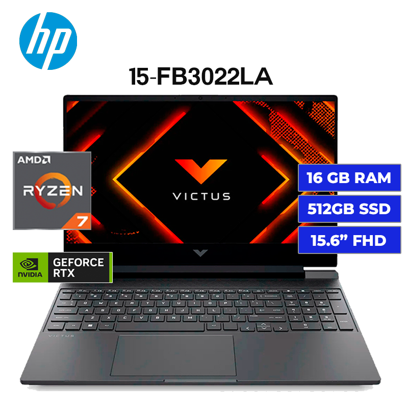 Laptop HP Victus 15-FB3022LA Ryzen 7 RTX 4050 16GB