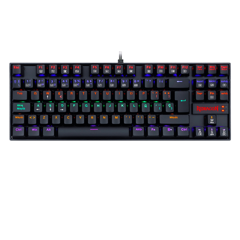 Teclado Mecánico Redragon Kumara K552 Rainbow Español Switch Rojo