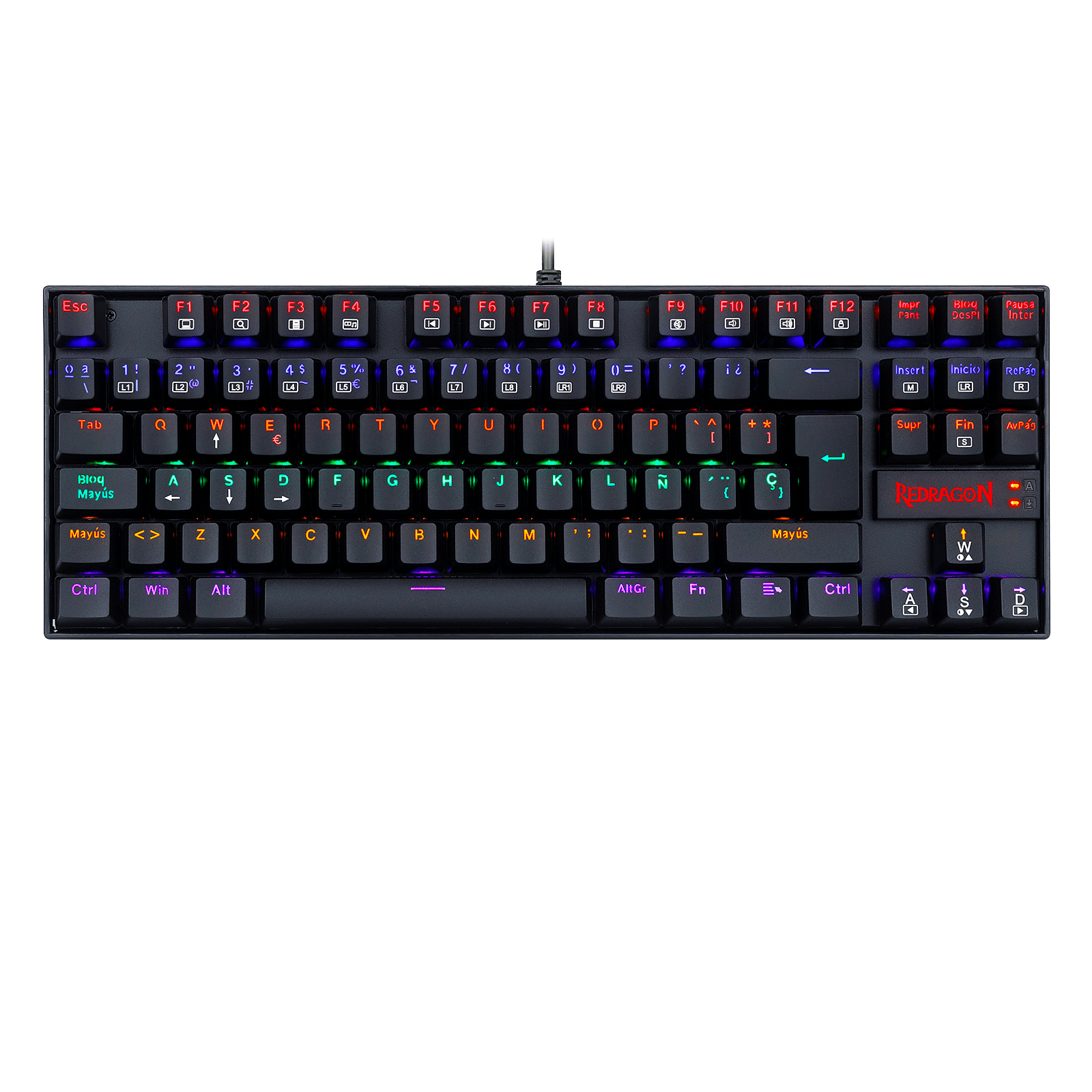 Redragon Kumara K552 Rainbow Teclado Mecánico Redragon Kumara K552 Rainbow Español Switch Rojo