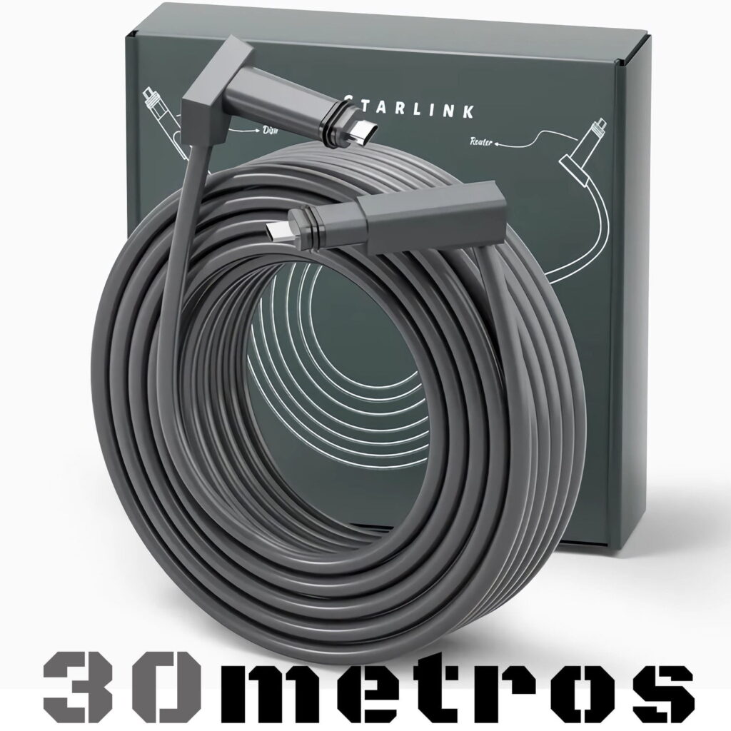 Cable 30 metros compatible con Starlink Gen 3 V4